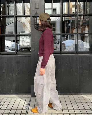 (Unisex) Striped Pintuck Overpants
