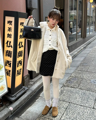 Polka dot mini skirt
