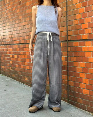 Two-tone pinstripe slacks