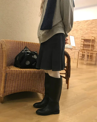 Leather long boots