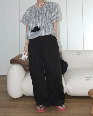 Snap Button Balloon Pants