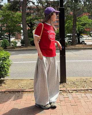 Side-tuck layered easy pants