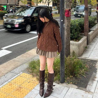 Shoulder ribbon knit