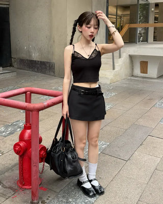 Lace camisole with built-in cups