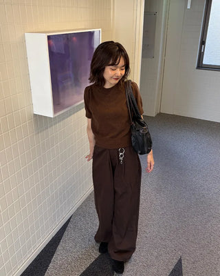 Cotton pleated pants
