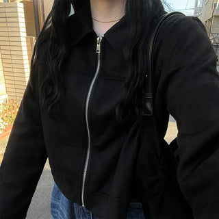 Simple velour short jacket