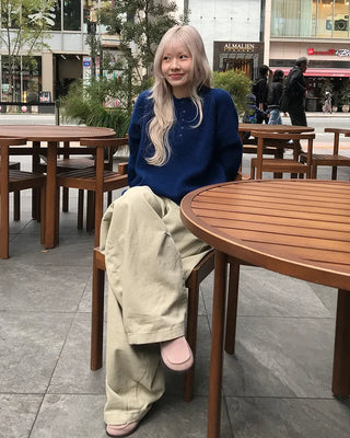 Henley neck oversized knit