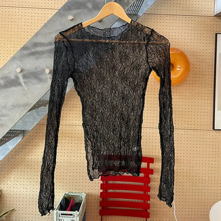 See-through vintage lace knit
