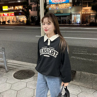 Double-line polo sweatshirt