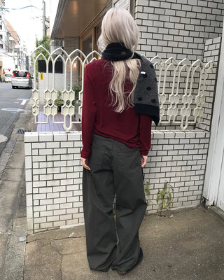 Pinstripe Wide Cotton Pants