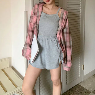 Pink checkered shirt