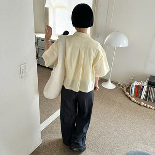Pocket Linen Half-Sleeve Shirt