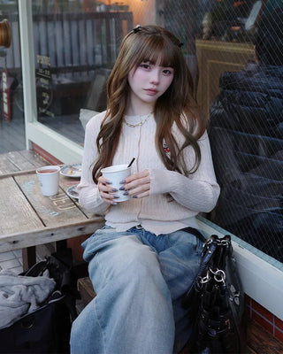 Cherry Cable Knit Cardigan