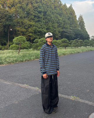 Oversized Striped Polo T-Shirt