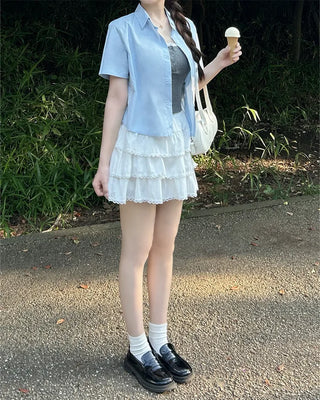 Lace button camisole