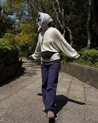Cotton herringbone pants