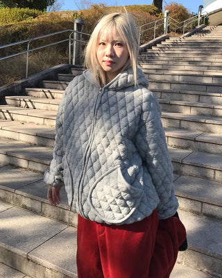Quilted Hooded Blouson