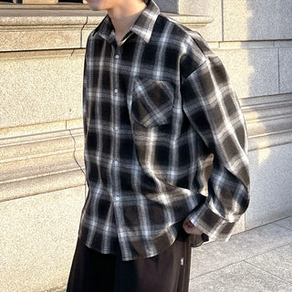 (Unisex) Oversized Check Shirt