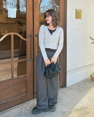 Layered crop cardigan