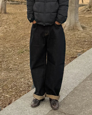 Non-faded denim pants