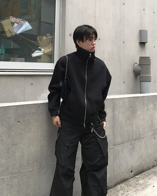 High-neck zip jacket