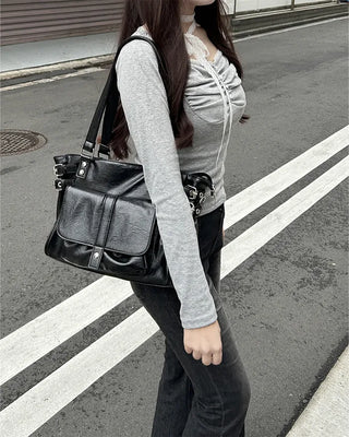 Scarf & Lace Gathered Long Sleeve Shirt Set