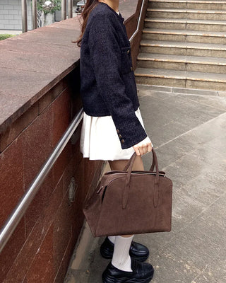 Gold button round tweed jacket