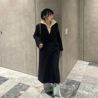 Tailored collar long coat