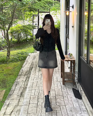 (Set item) Flower camisole & sheer cardigan