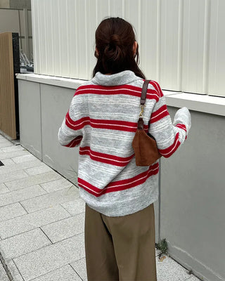 Striped long-sleeved knit