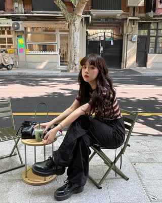 Side Shirring Ribbon Cargo Pants