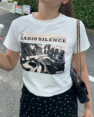 RADIO Lettering Cropped T-Shirt