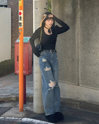 Vintage wide-fit denim pants