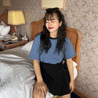 Striped short-sleeved T-shirt