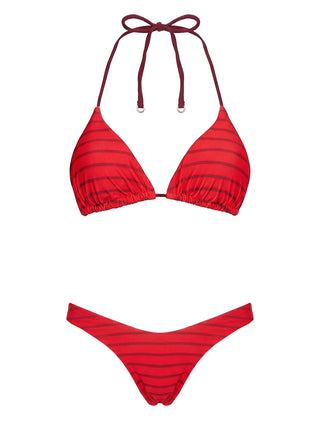 Jenner Reversible Triangle Bikini Top Red Polka