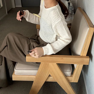 Ribbed long-sleeve wool knit