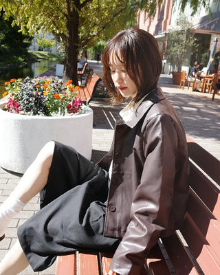 Simple leather jacket