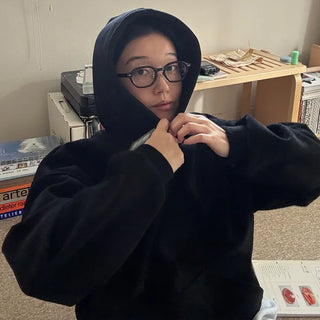 Brushed oversized corduroy hoodie