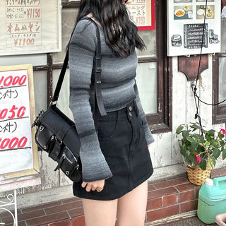 Back Ribbon Gradient Knit