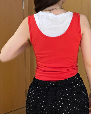 U-neck slim sleeveless dress