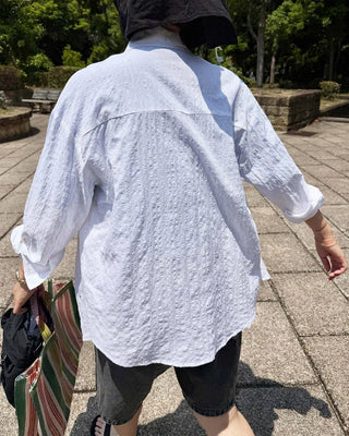 Seersucker check shirt
