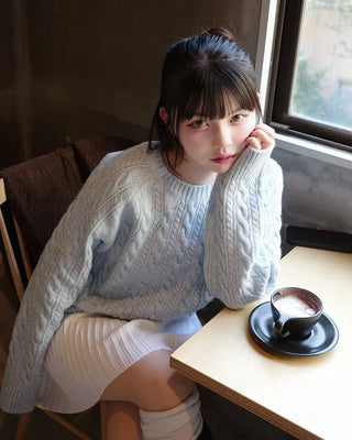 Ribbon detail pleated mini skirt