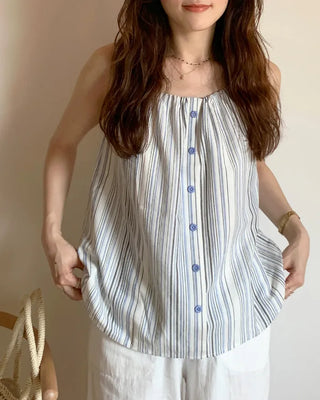 Striped button blouse