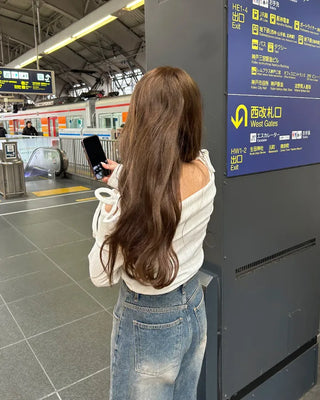 Ribbon Off-Shoulder Knit