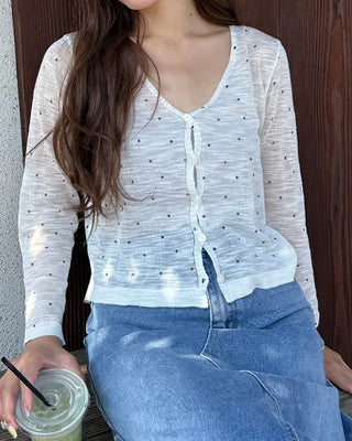 Colorful polka dot cardigan