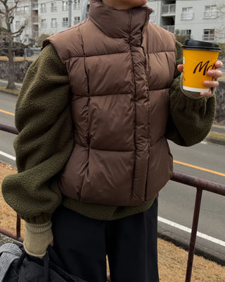 High-neck padded vest
