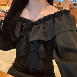 Ruffled Cropped Blouse