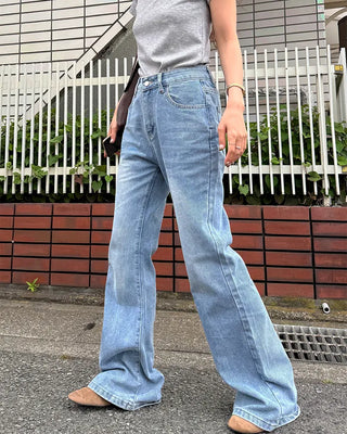 Low bootcut denim pants