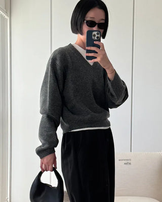 Semi-Clothed V-Neck Knit