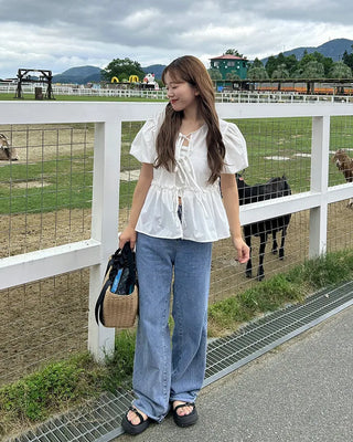Puff Ribbon Blouse